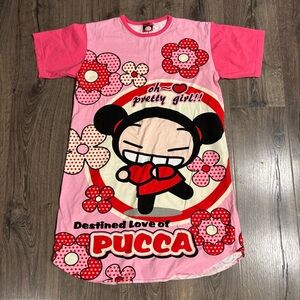 Pucca Girls' Pink Short-Sleeve Sleep Shirt Nightgown OSFM SEE MEASUREMENTS
